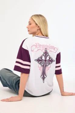 Tusk V Neck Jersey White/Plum