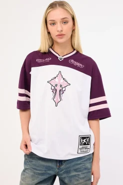 Tusk V Neck Jersey White/Plum