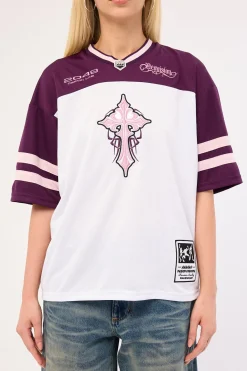 Tusk V Neck Jersey White/Plum