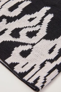 Twin Turbo Jacquard Skull Cap Beanie Black/Light Grey