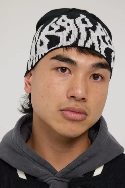 Twin Turbo Jacquard Skull Cap Beanie Black/Light Grey