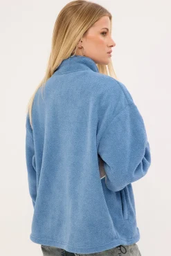 Two Tides Zip Through Sherpa Fleece Blue/Grey