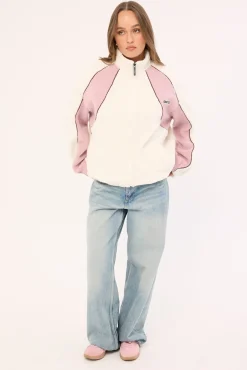 Two Tides Zip Through Sherpa Fleece Off White