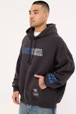 U Can't See Me Boxy Hoodie Faded Black