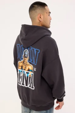 U Can't See Me Boxy Hoodie Faded Black