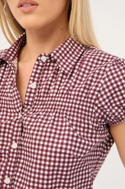 Ulsan Fitted Shirt Mini Gingham Wine