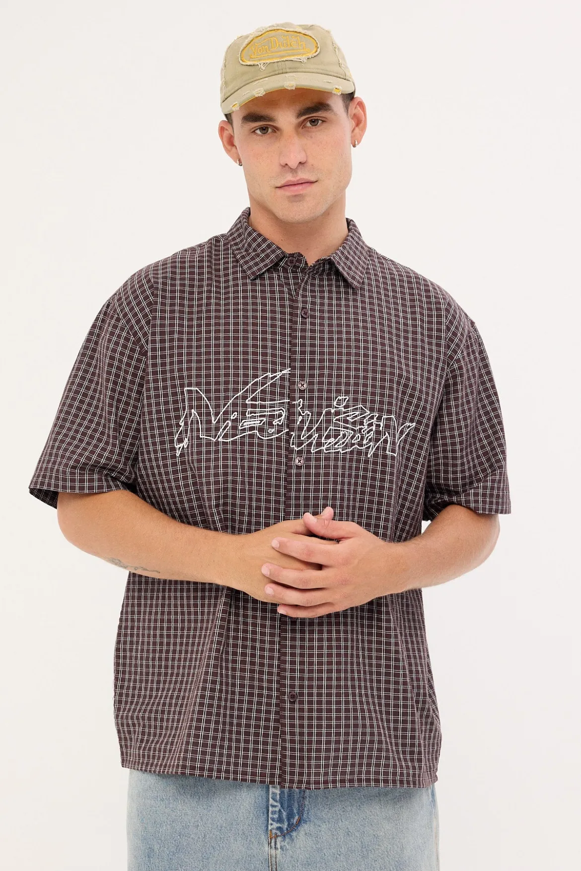 Underpass Check Oversize Shirt Brown Check