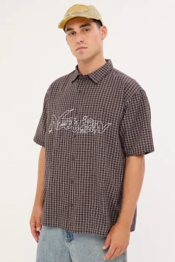 Underpass Check Oversize Shirt Brown Check