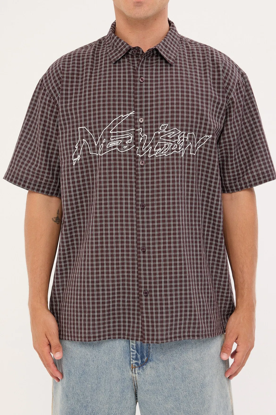 Underpass Check Oversize Shirt Brown Check