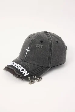 Underworld Distressed Dad Cap Washed Black