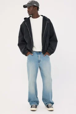 Unknown Hooded Bomber Jacket Washed Black