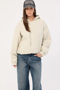 Unknown Hooded Bomber Jacket Washed Stone