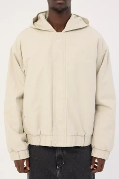Unknown Hooded Bomber Jacket Washed Stone