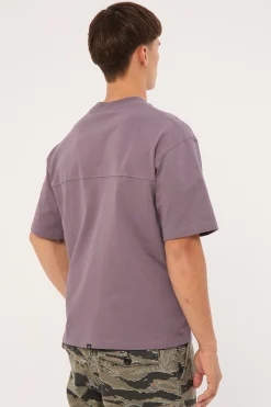 Used And Fused Box Fit Oversize Short Tee Purple Ash
