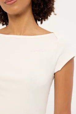 Valentina Boat Neck T-shirt White