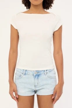 Valentina Boat Neck T-shirt White