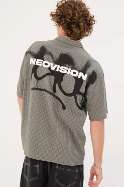 Vandal Oversize Short Sleeve Shirt Khaki/Black/White
