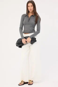 Veda Long Sleeve Top Charcoal