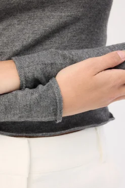 Veda Long Sleeve Top Charcoal