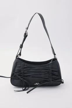 Veil Ruched Tie Bag Washed Black