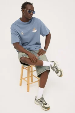 Verdant Heavyweight Boxy Tee Washed Navy