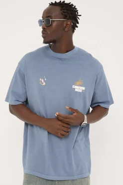 Verdant Heavyweight Boxy Tee Washed Navy