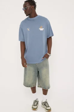 Verdant Heavyweight Boxy Tee Washed Navy