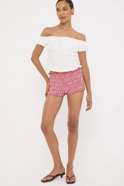 Verona Off Shoulder Ruched Top White