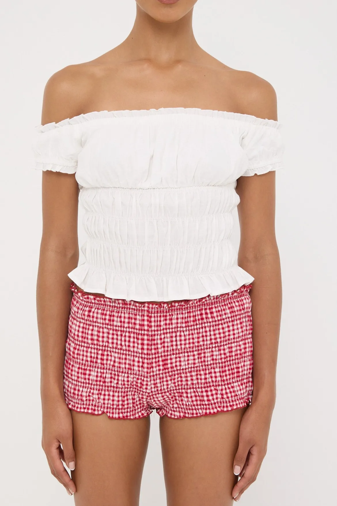 Verona Off Shoulder Ruched Top White