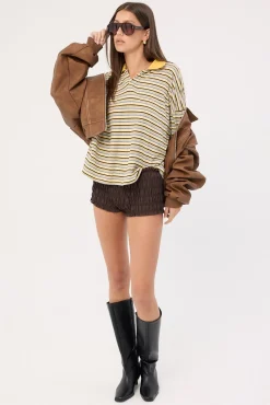 Verona Ruched Mini Shorts Chocolate