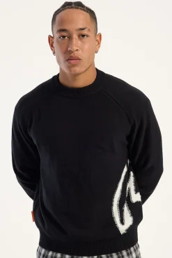 Verso Boxy Knitted Crew Black Black