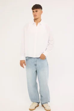 Vincent Boxy Long Sleeve Resort Shirt Off White