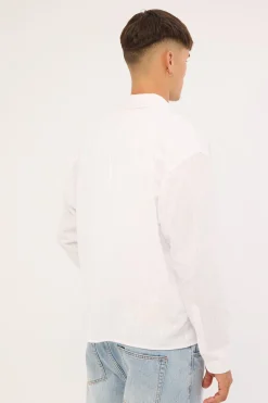 Vincent Boxy Long Sleeve Resort Shirt Off White