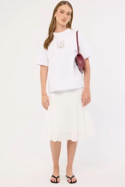 Vintage Bloom Oversized Tee White