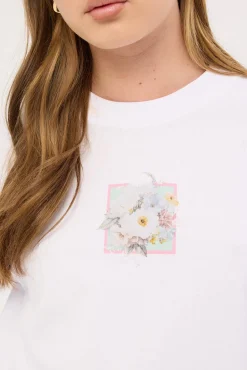 Vintage Bloom Oversized Tee White