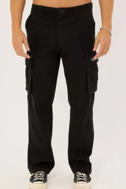 Vinyl Organic Cargo Pant Washed Black