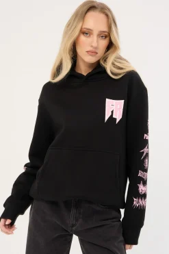 Viper Sleeve Womens Hoodie Black