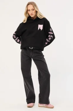 Viper Sleeve Womens Hoodie Black