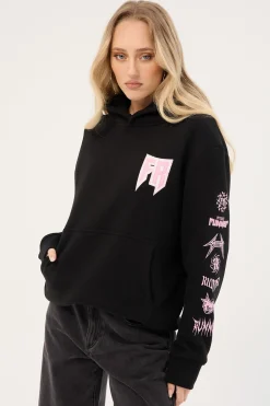Viper Sleeve Womens Hoodie Black