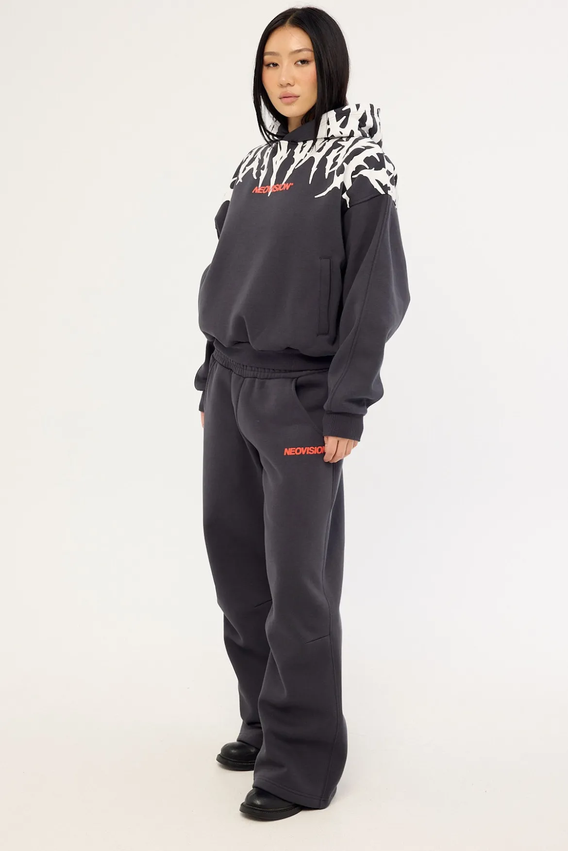 Virus Wide Leg Trackpant Washed Black