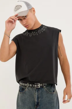 Voidcore Cropped Muscle Tank Night Black