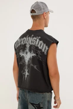 Voidcore Cropped Muscle Tank Night Black