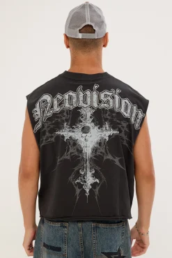 Voidcore Cropped Muscle Tank Night Black