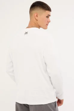 Voidcore Henley Long Sleeve Tee White