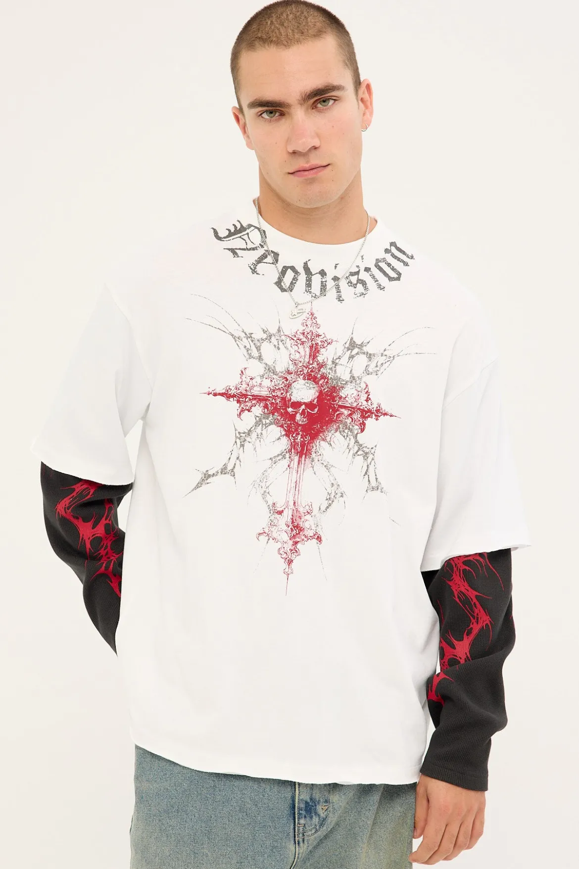 Voidcore Layered Long Sleeve Tee White/Black