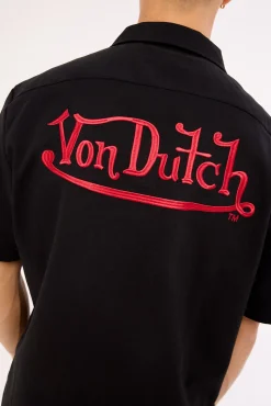 Von Dutch Mix Men's Collared Shirt Black