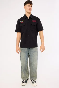Von Dutch Mix Men's Collared Shirt Black