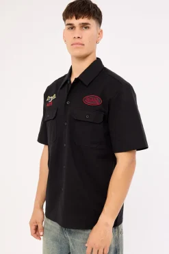Von Dutch Mix Men's Collared Shirt Black