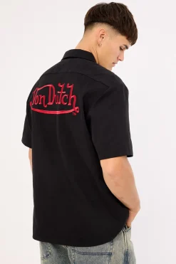 Von Dutch Mix Men's Collared Shirt Black
