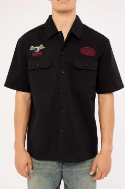 Von Dutch Mix Men's Collared Shirt Black